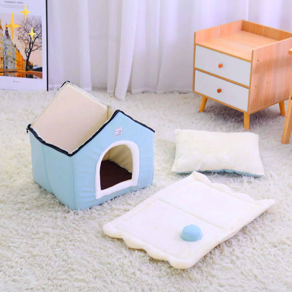 Niche douillette pour animaux de compagnie - Douce et confortable