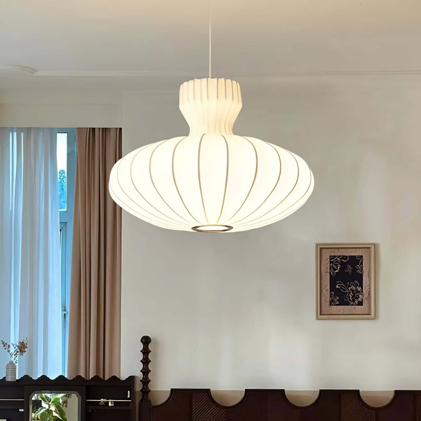 Seiden Pendelleuchte, Vintage Design, 3 Größen