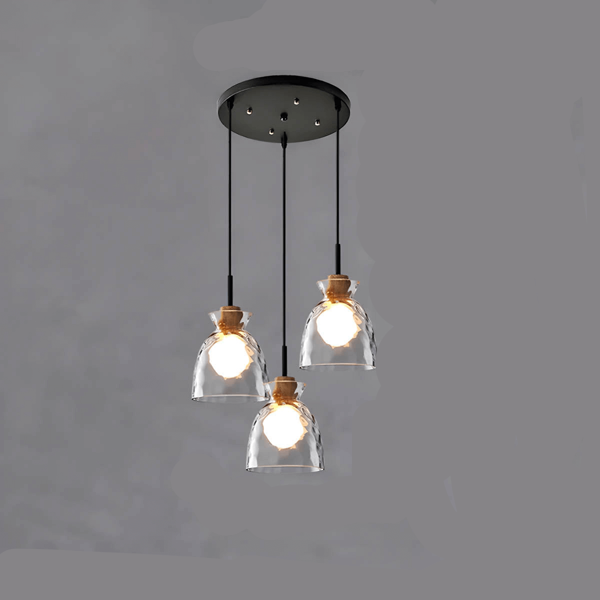Moderner Glas-Kronleuchter, 1/3 Köpfe