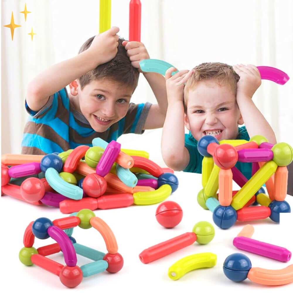 64 Magnetische Bausteine Set für Kreatives Bauen
