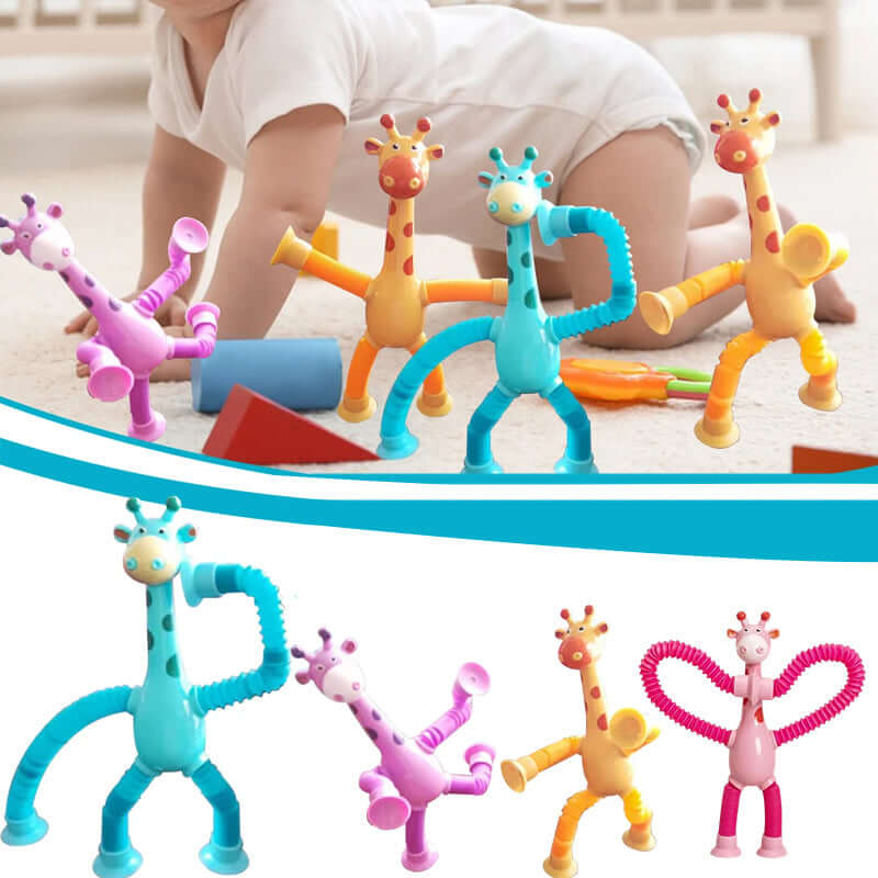 Flexibles Giraffenspielzeug mit Saugnapf