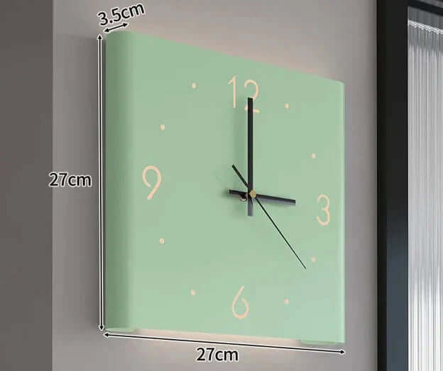 Horloge murale carrée à deux faces avec éclairage