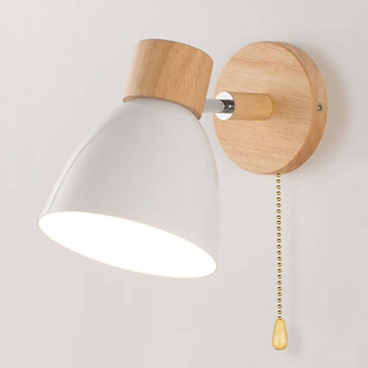 Lampe suspendue scandinave en bois avec interrupteur