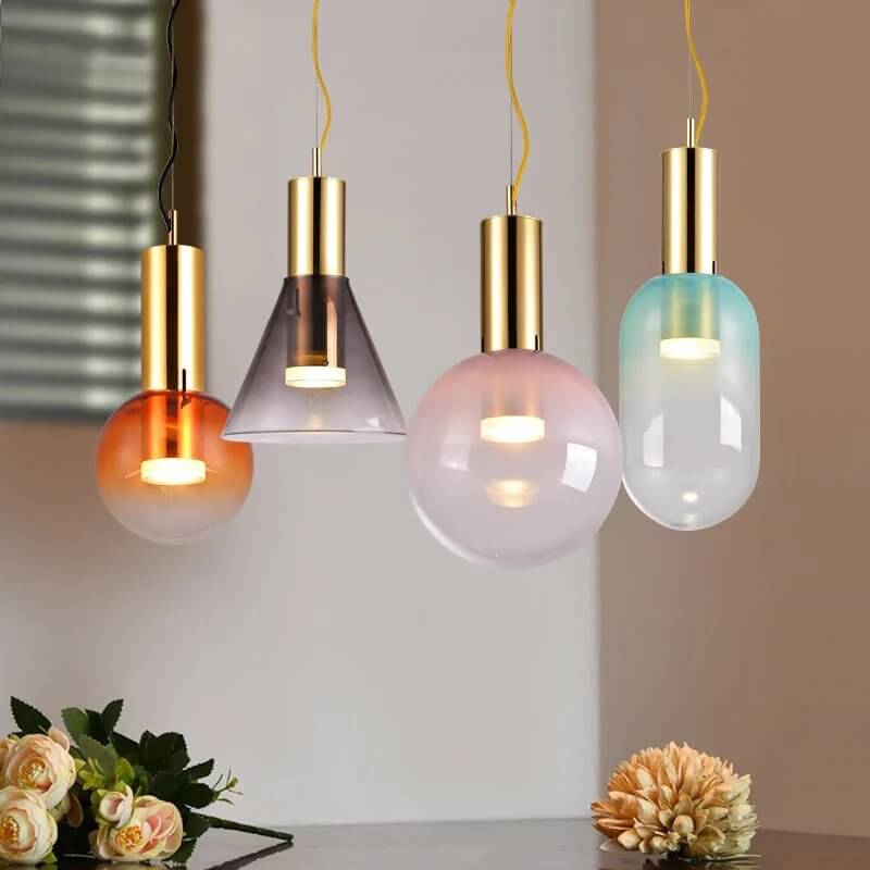 Elegante Pendelleuchte Glas & Metall