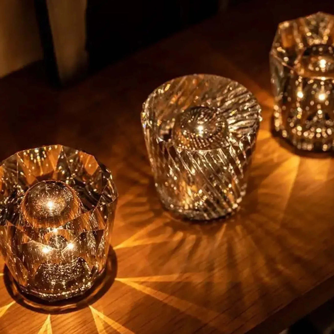 Lampe de table LED en cristal diamant