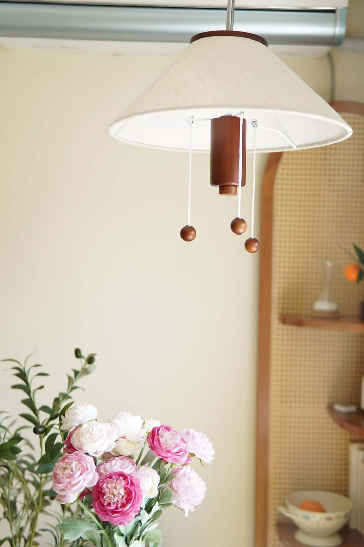 Suspension design pieuvre, noyer et blanc