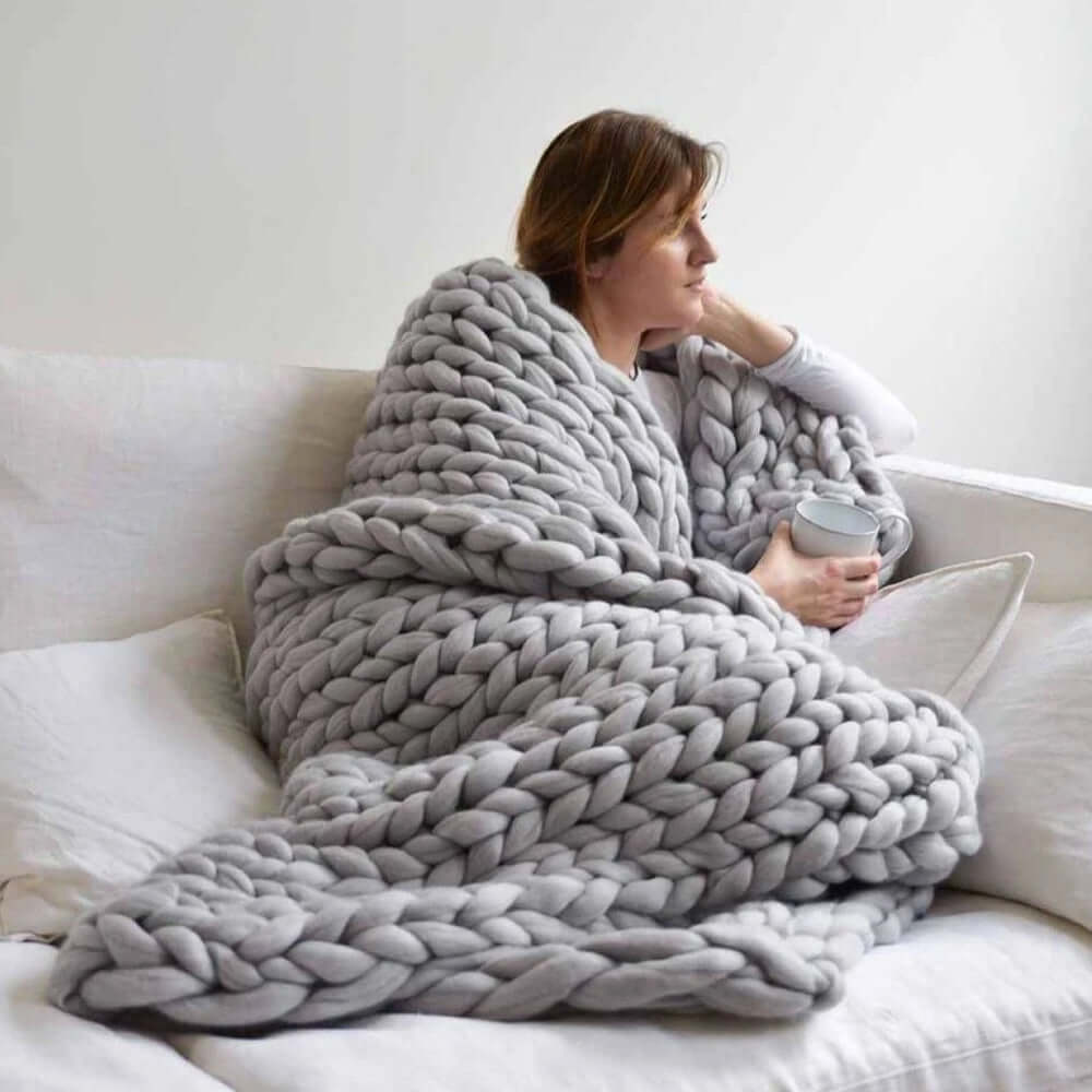 Chunky XL Garn 1000g - DIY Decke stricken