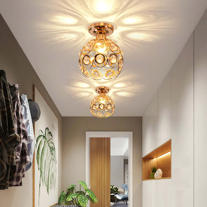 Luxuriöse Goldene Ball Deckenleuchte