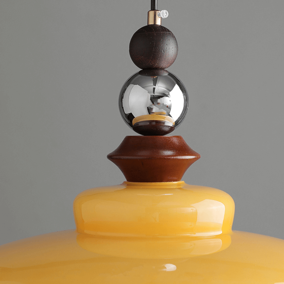 Élégante suspension en verre beige