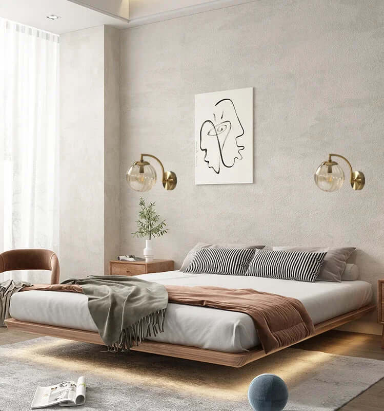 Applique murale moderne en verre, blanc chaud, 25 cm