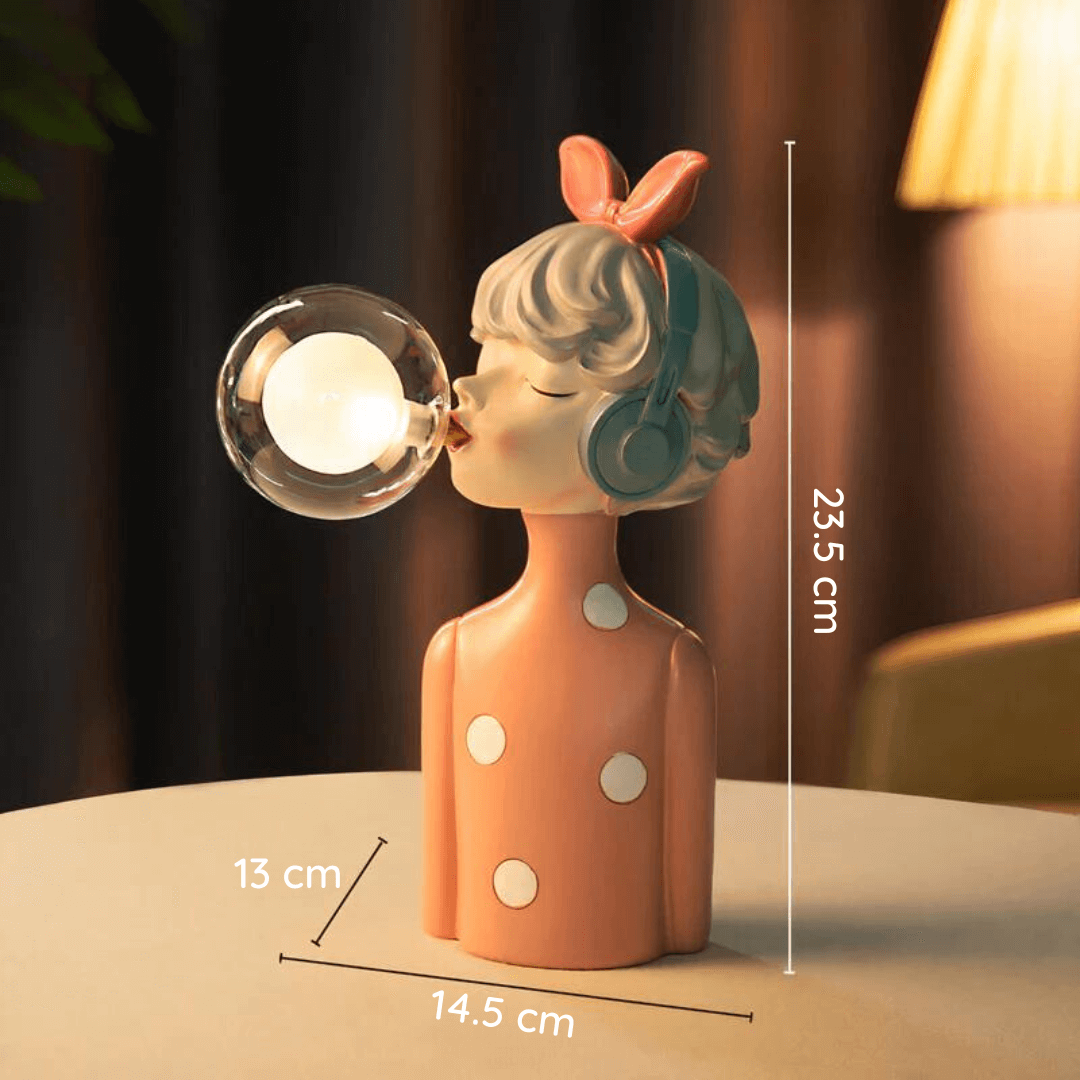 Lampe de table LED décorative en résine