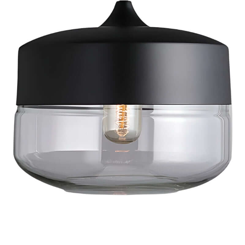 Suspension LED moderne en verre et métal combinés