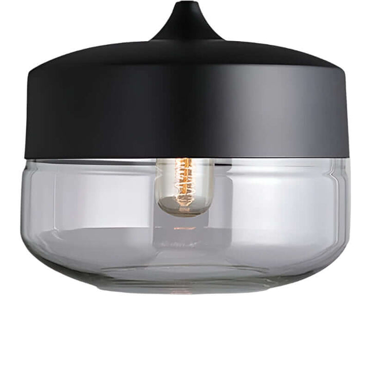 Suspension LED moderne en verre et métal combinés
