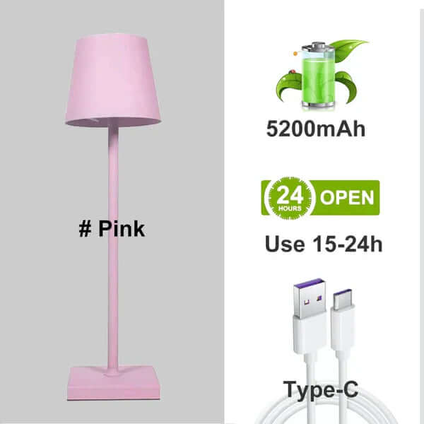 Dimmbare LED Tischlampe, Alu, Akku, Touch