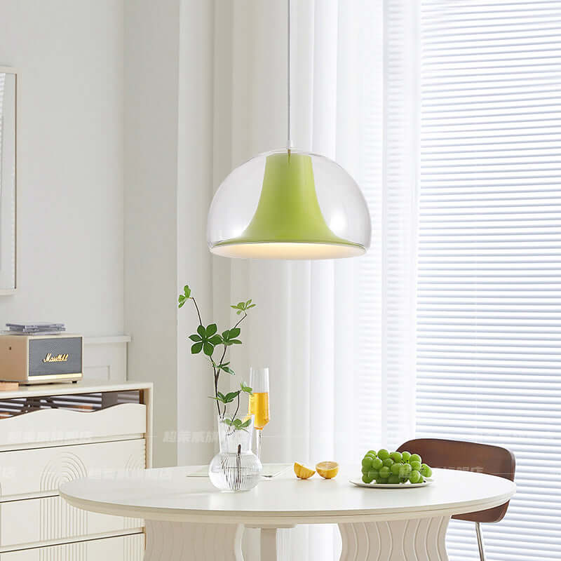 Lampe suspendue semi-circulaire en verre en forme de méduse