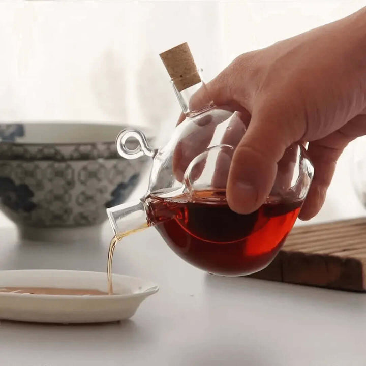 Doppelter Öl- & Essigspender aus Glas