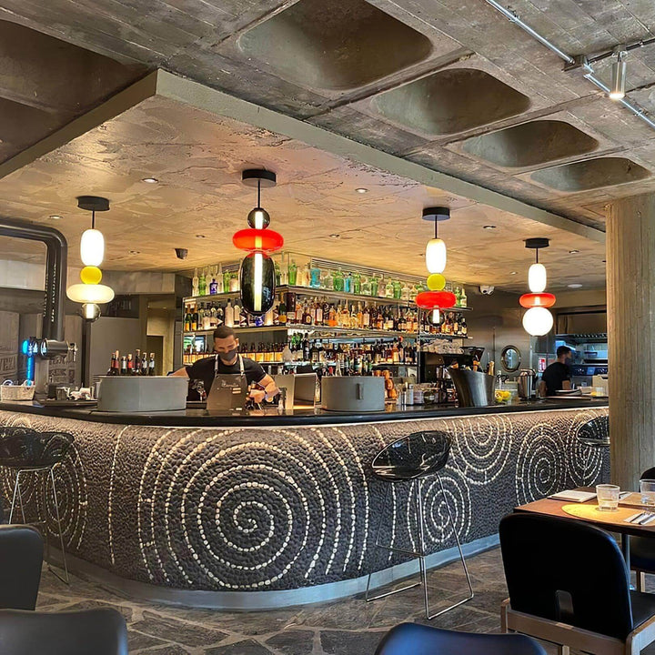 Lampe à suspension en verre coloré