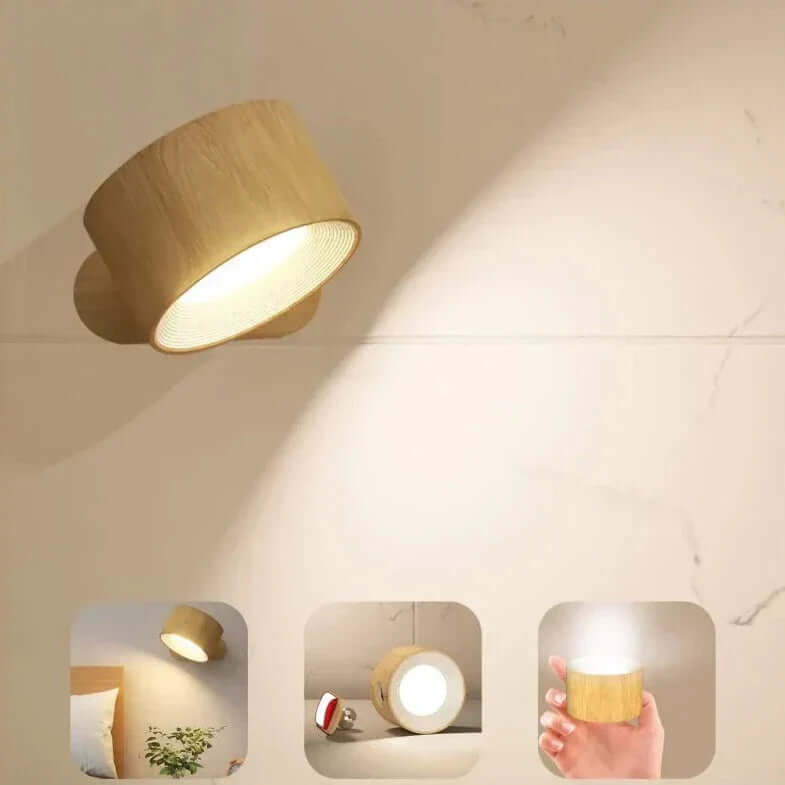 Kabellose LED Wandleuchte mit 360° Rotation