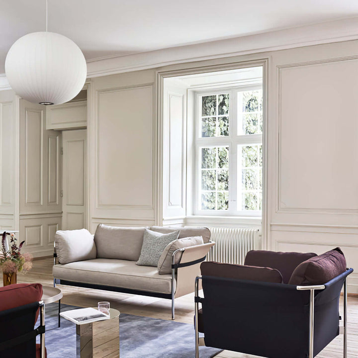 Lampe suspendue moderne blanche - soie et acier