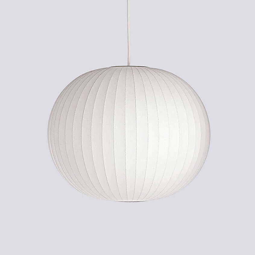 Lampe suspendue moderne blanche - soie et acier