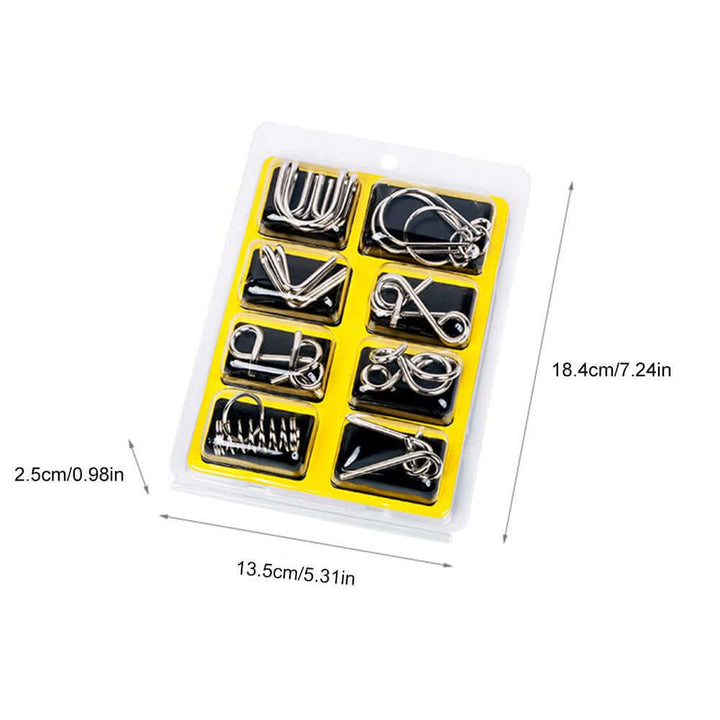 Jeu d'anneaux de puzzle en métal - Entraînement cérébral et jeu de logique