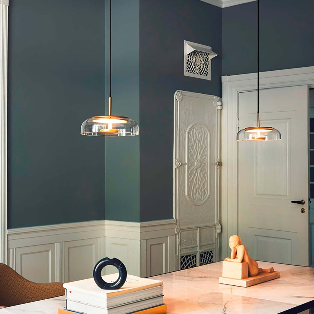 Suspension moderne - laiton et verre