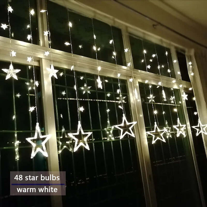 LED Sternenvorhang Lichterkette 3x3m Warmweiß