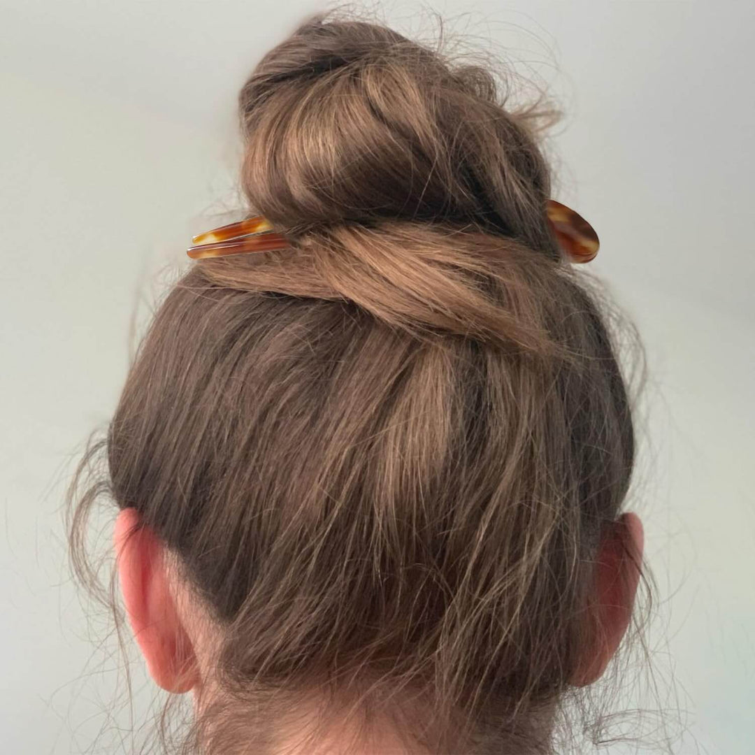Pinces à cheveux en forme de U en écaille de tortue - chignon