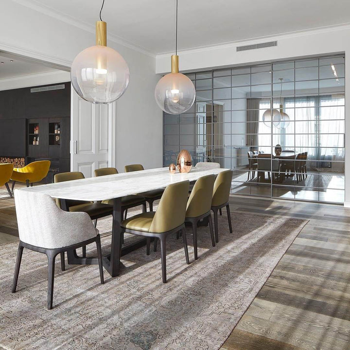 Suspension élégante en verre et métal