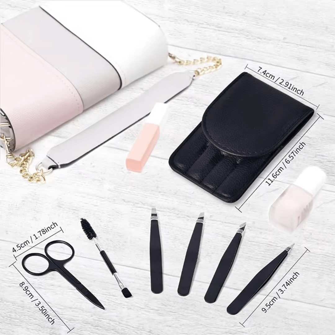 6er Set Präzisionspinzetten mit Etui