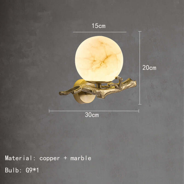 Applique design en marbre cuivré moderne LED