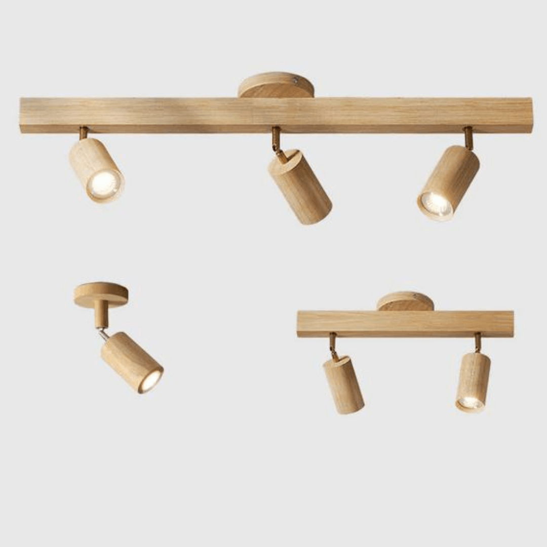 Spot de plafond orientable en bois EcoLux