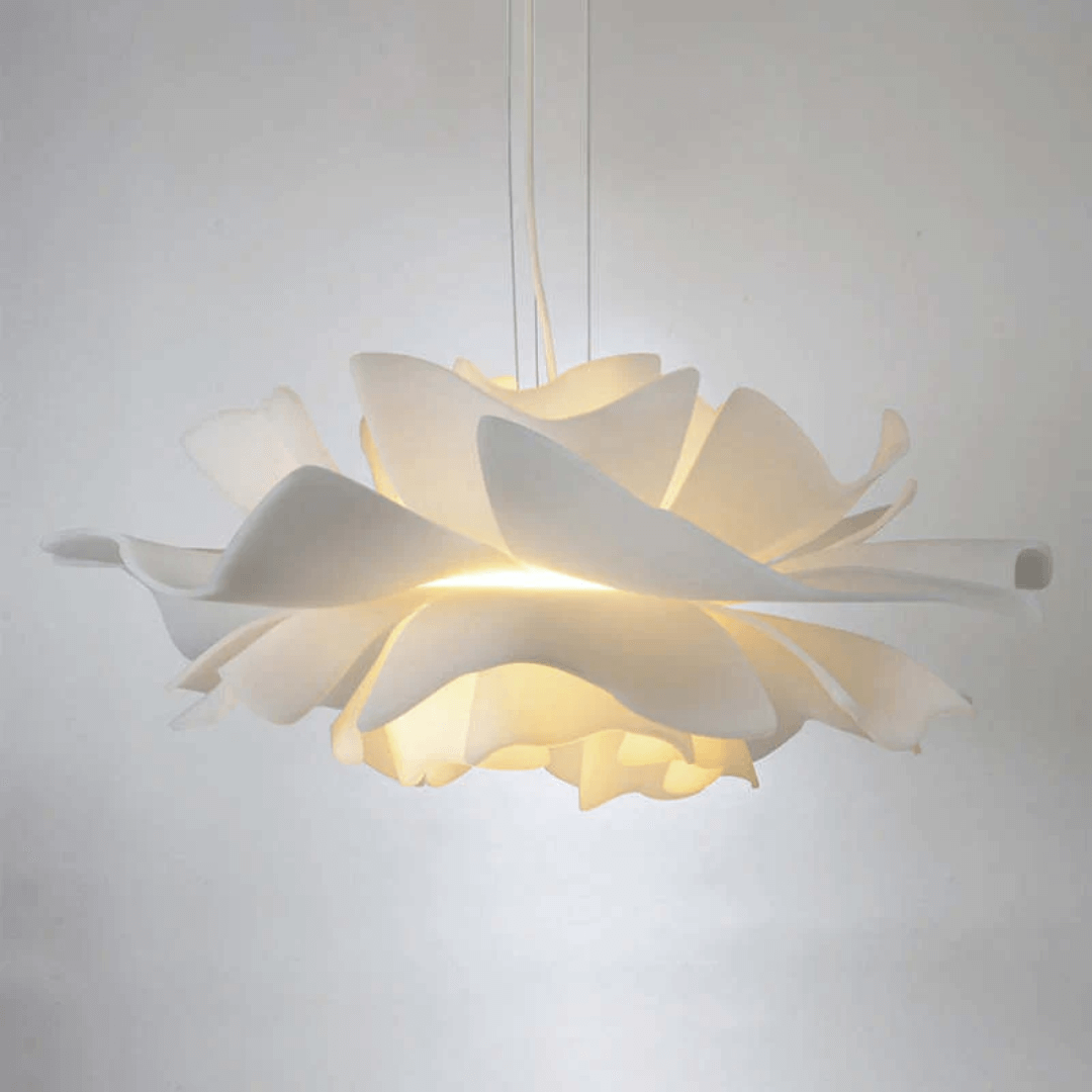 Lampe suspendue moderne fleur en métal blanc