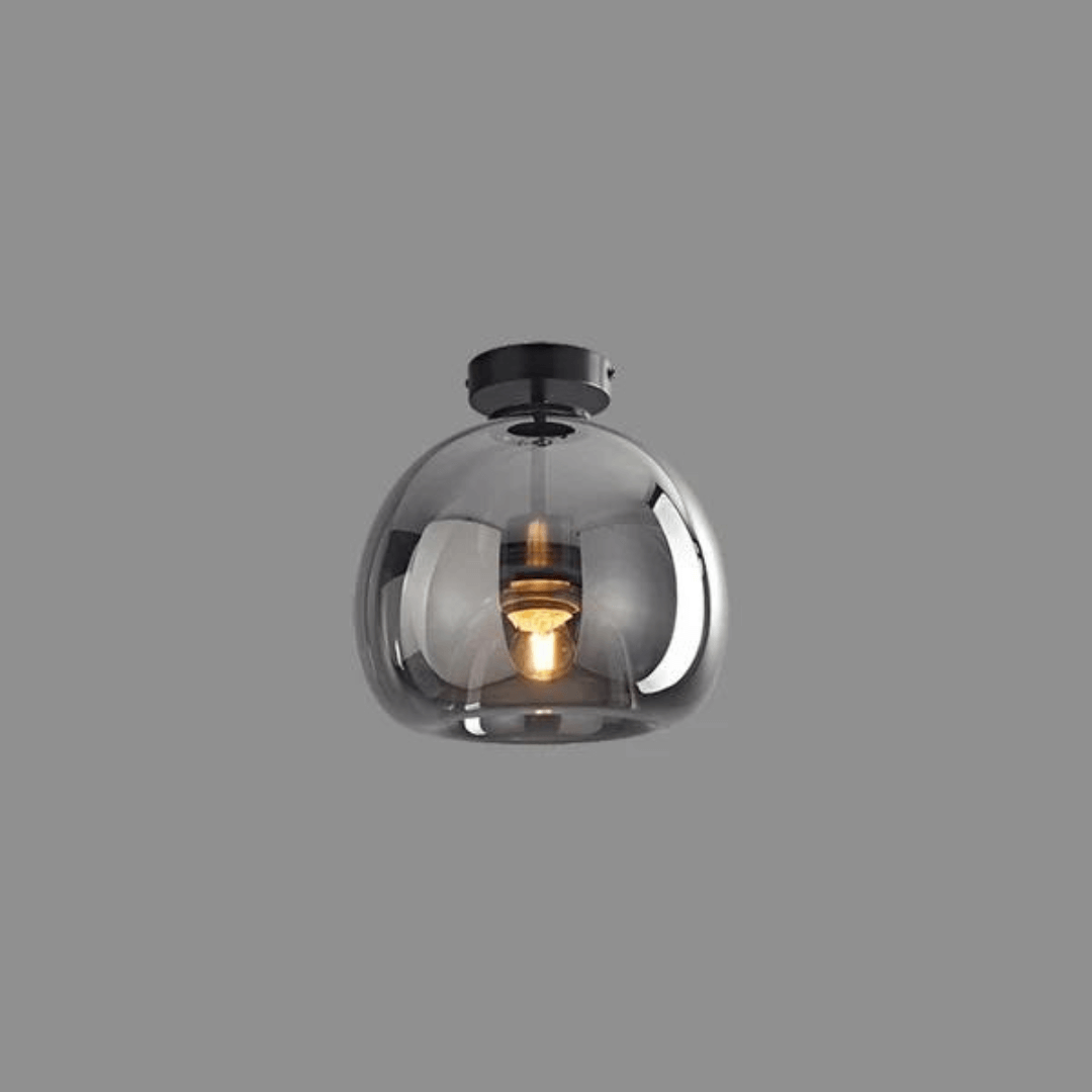 Plafonnier LED moderne, blanc chaud, métal et verre