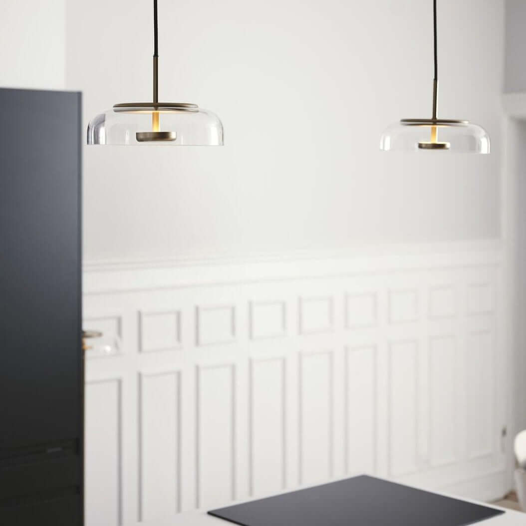Moderne Pendelleuchte - Messing & Glas