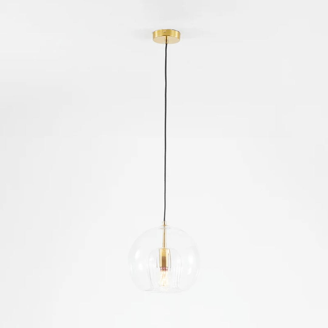 Suspension LED moderne boule de verre - hauteur réglable