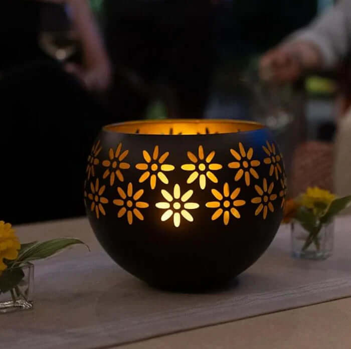 Lampe à parfum en céramique à motif floral 10 cm