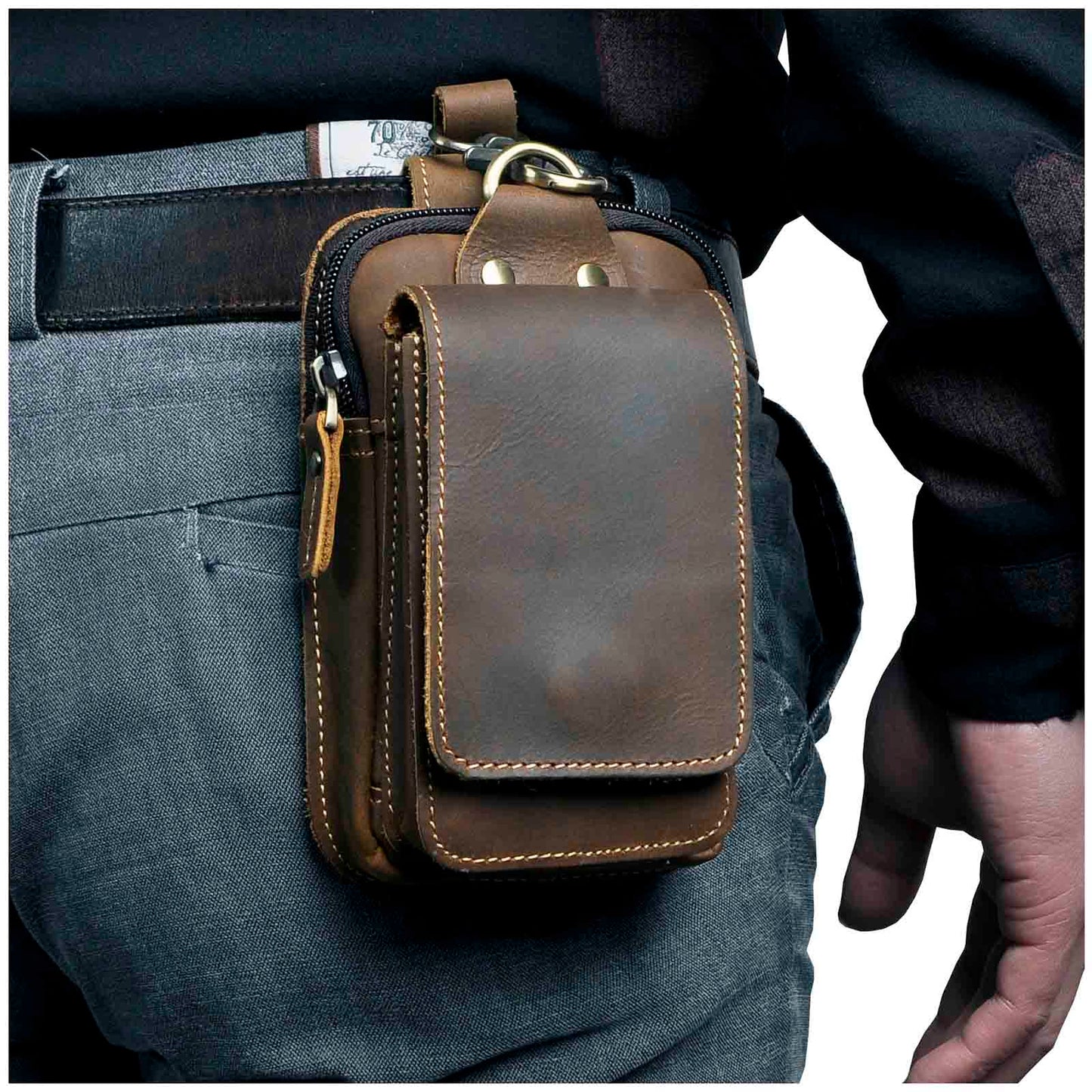 Sac banane en cuir pour homme