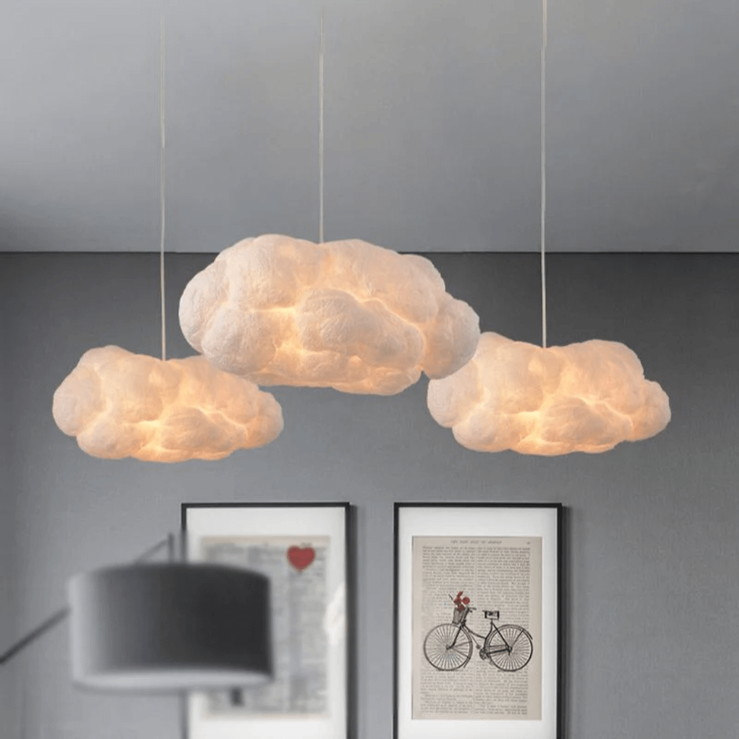 Suspension LED Cloud coton - PVC blanc