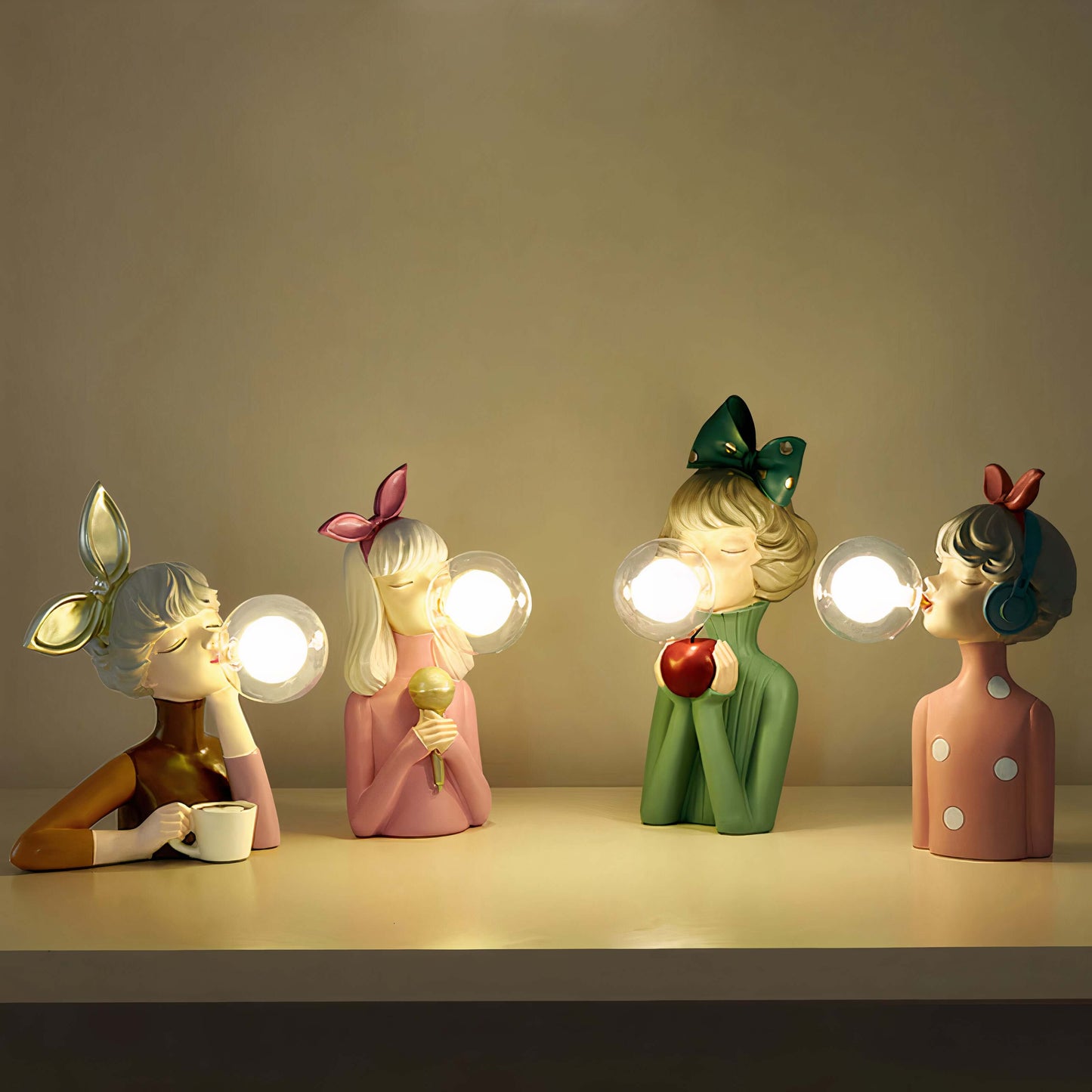 Lampe de table LED décorative en résine