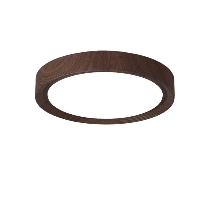 Plafonnier LED aspect bois moderne rond