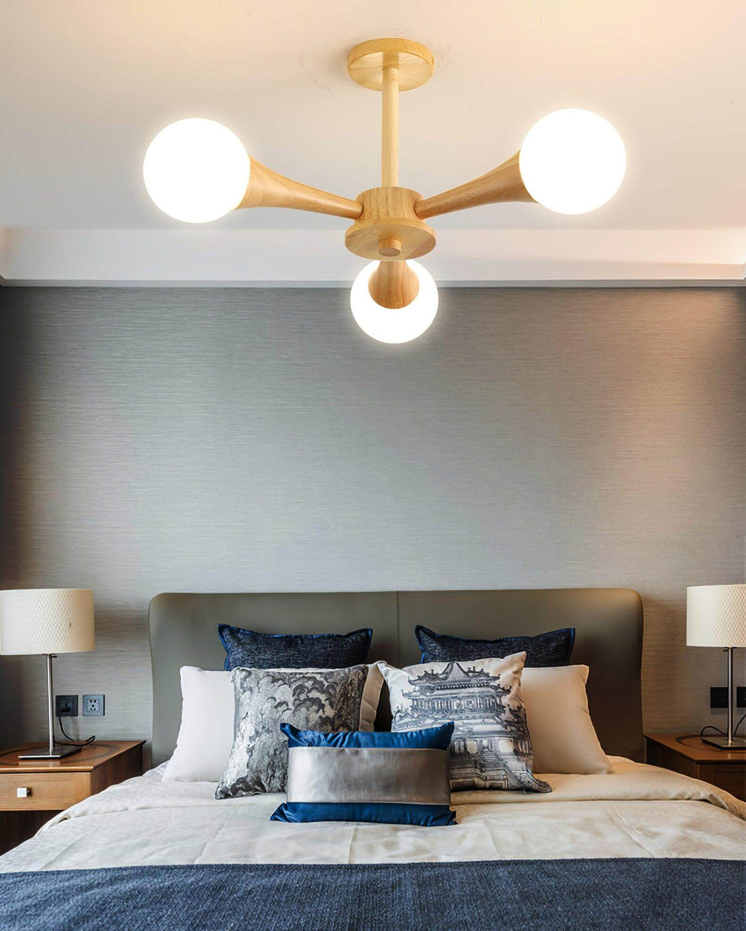 lustre en bois plafonnier