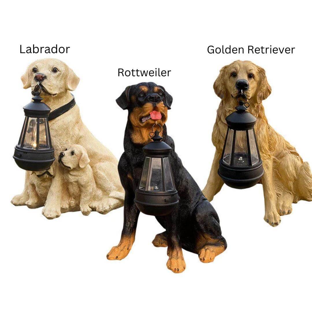 Solar-Hundefigur Gartenfigur LED Außenbeleuchtung