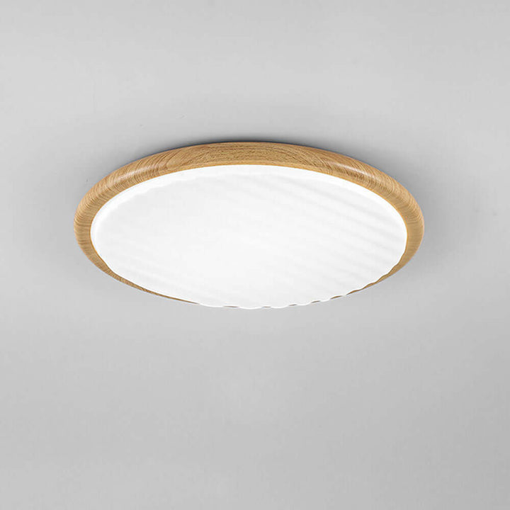 Plafonnier LED aspect bois pour chambre à coucher
