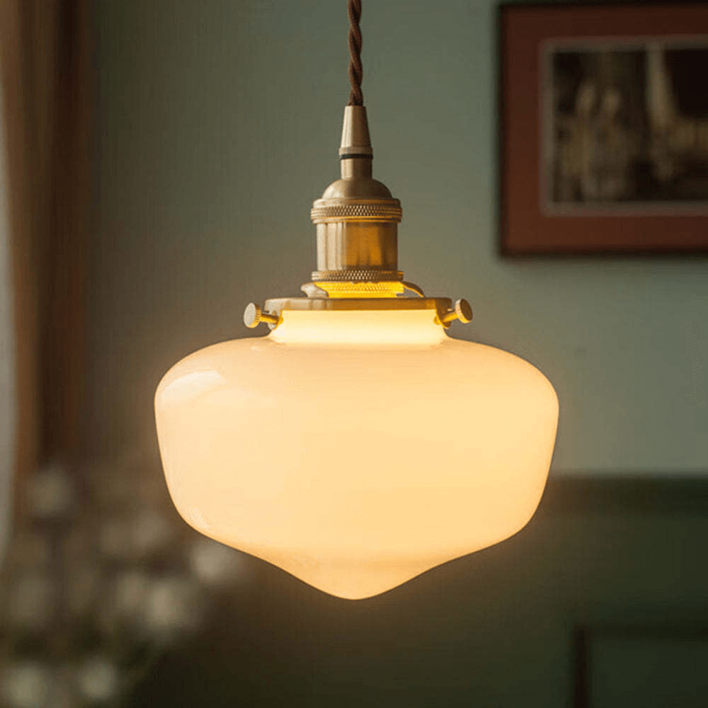 Retro Messing Glas Pendelleuchte