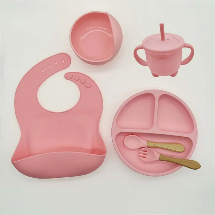 Babys Silikon-Essset - Löffel, Teller, sicher & einfach