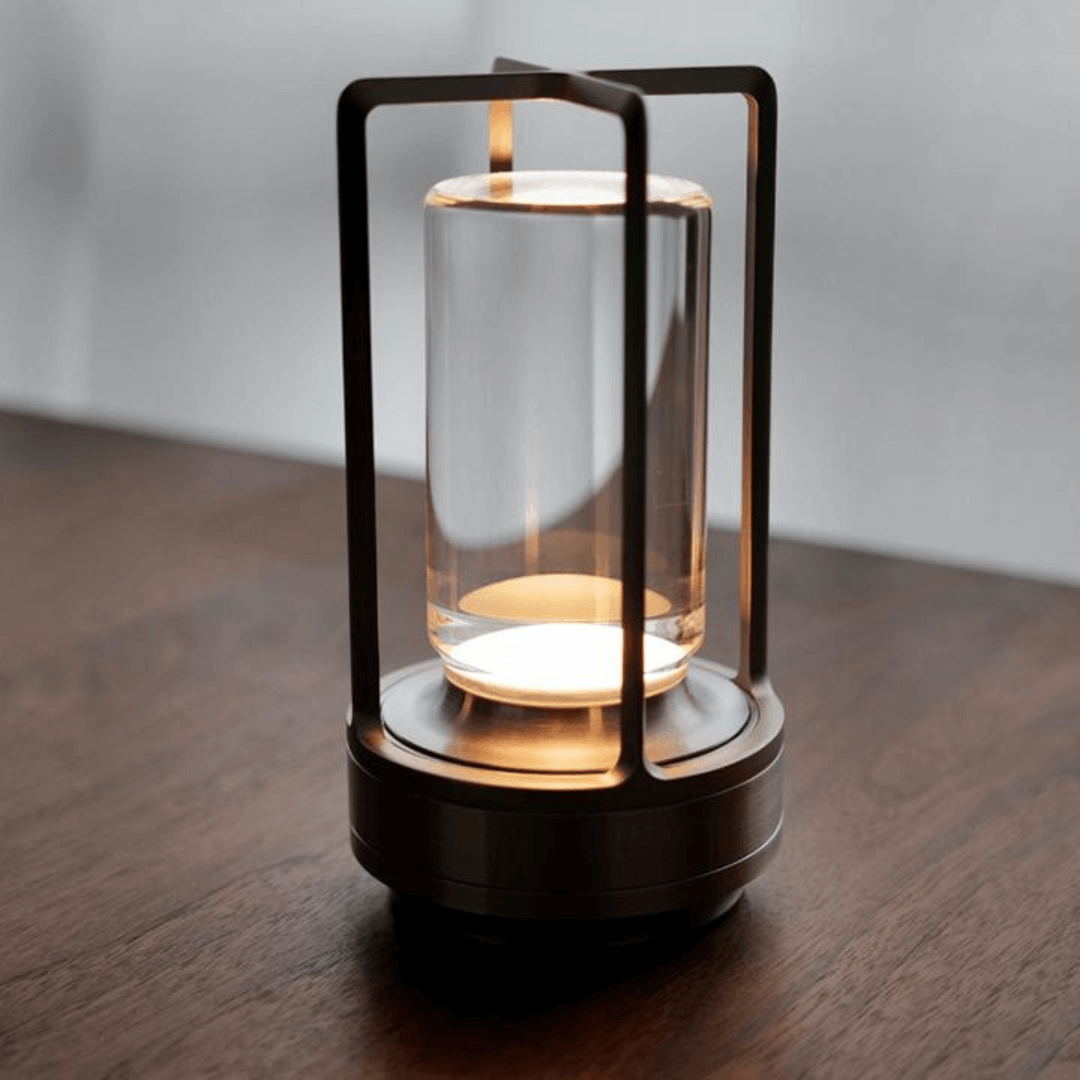 Lampe de table en cristal avec panneau tactile