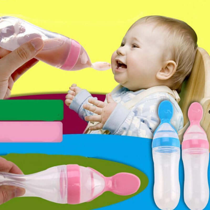 Baby-Fütterflasche mit Löffel - Einfaches & Sauberes Füttern