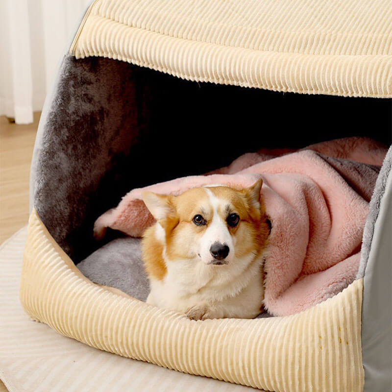 Kuscheliges Hundehöhlen-Zeltbett - Weich & Warm