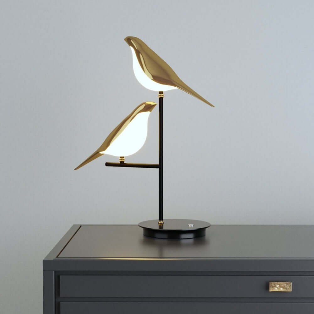Lampe de table LED moderne au design oiseau